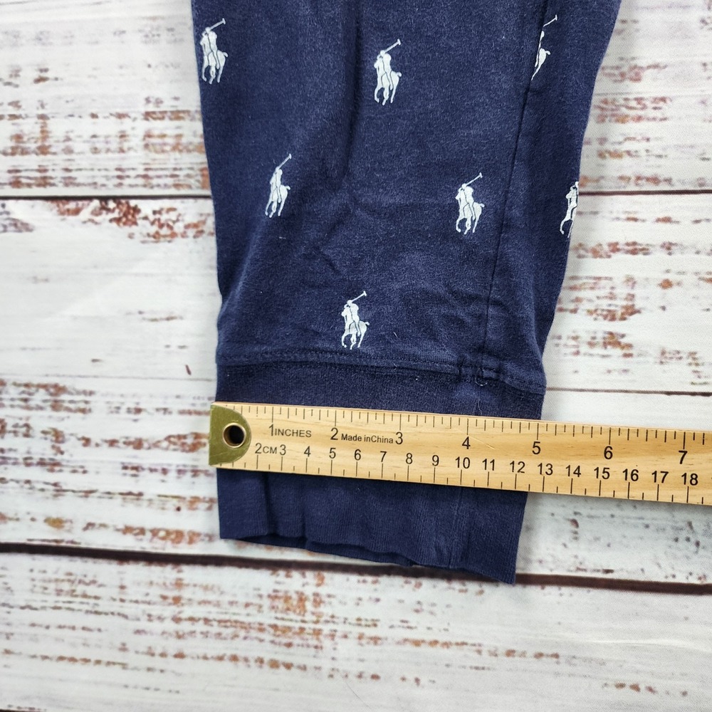 Polo Ralph Lauren Allover Pony Cotton Jogger Men's M Navy Pajama Lounge Pants - Picture 4 of 6
